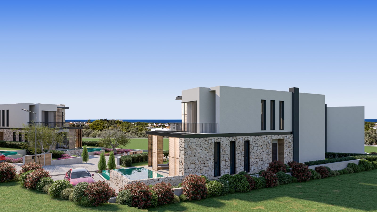 4+1 Modern Villa with Pool in Girne, Ozanköy 246 m² Turkish Title Deed-OZS1